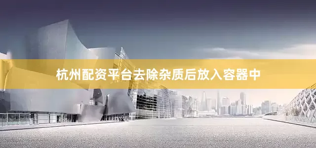杭州配资平台去除杂质后放入容器中